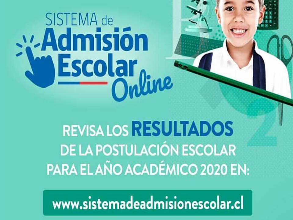 Resultados Sistema Admision Escolar Escuela El Carmen